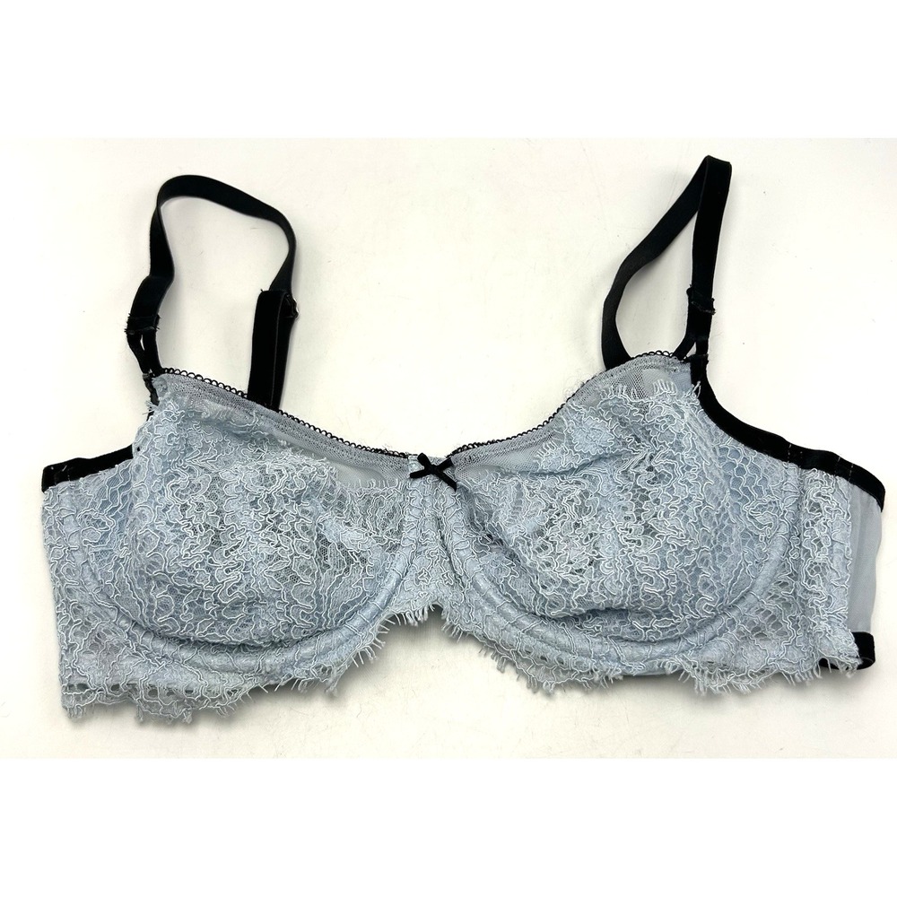 Victorias Secret Bra 36D Dream Angels Push-Up Without Padding All Lace Blue